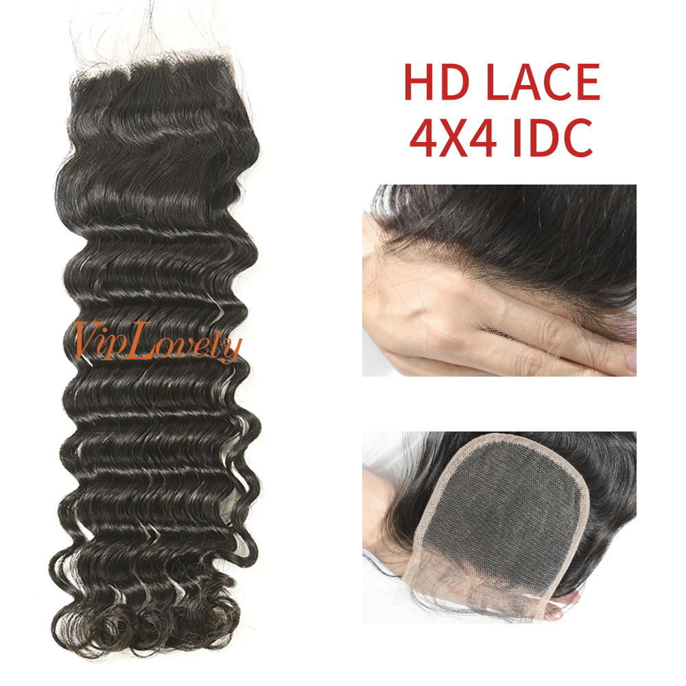 HD Lace Virgin Human Hair Indian Curly 4x4 Lace Closure