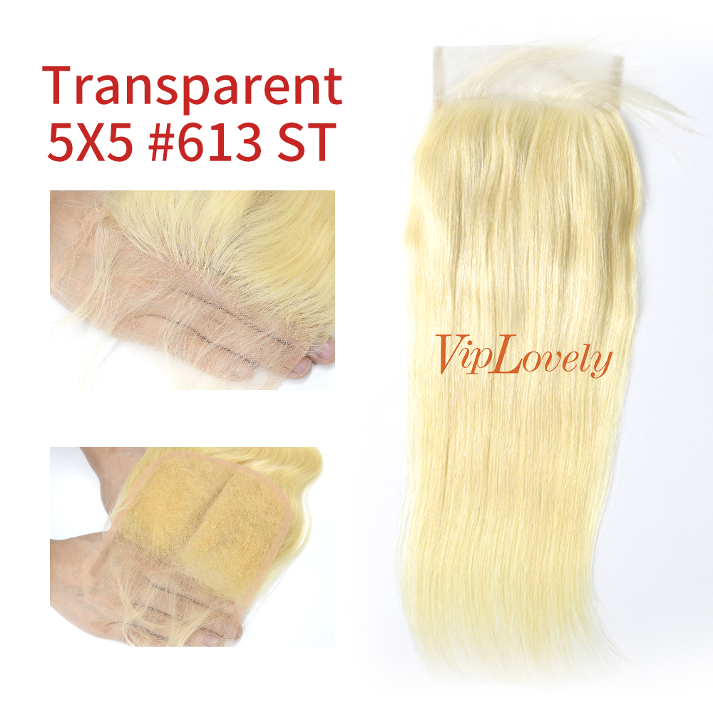 Blonde #613 European Virgin Human Hair 5×5 Lace Closure Straight