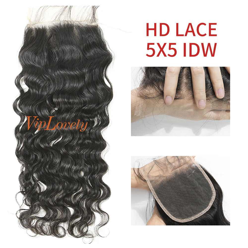 Swiss Lace Raw Human Hair Indian wave 5x5 Lace Closure