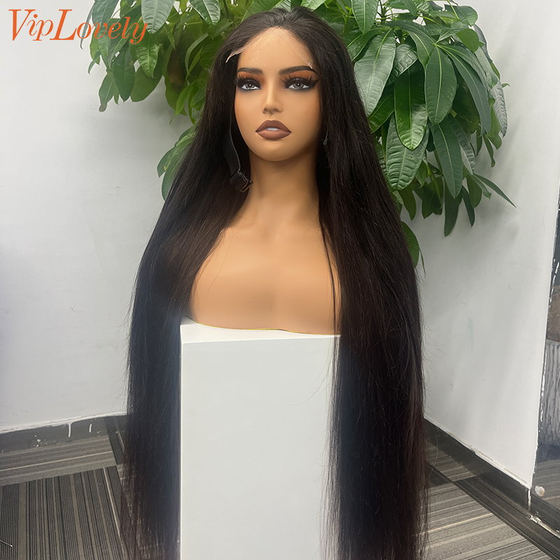 #1b Brazilian Raw Human Hair 5x5 closure wig straight