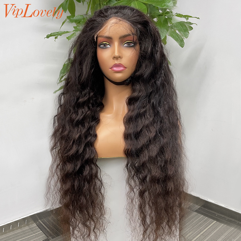 Natural #1b Brazilian Virgin Human Hair 5×5 closure wig Indian wave