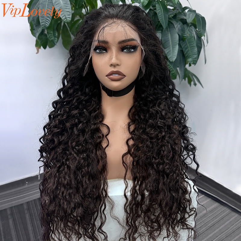 Natural #1b Brazilian Raw Human Hair 13x6 Swiss HD Wig Italian Curly