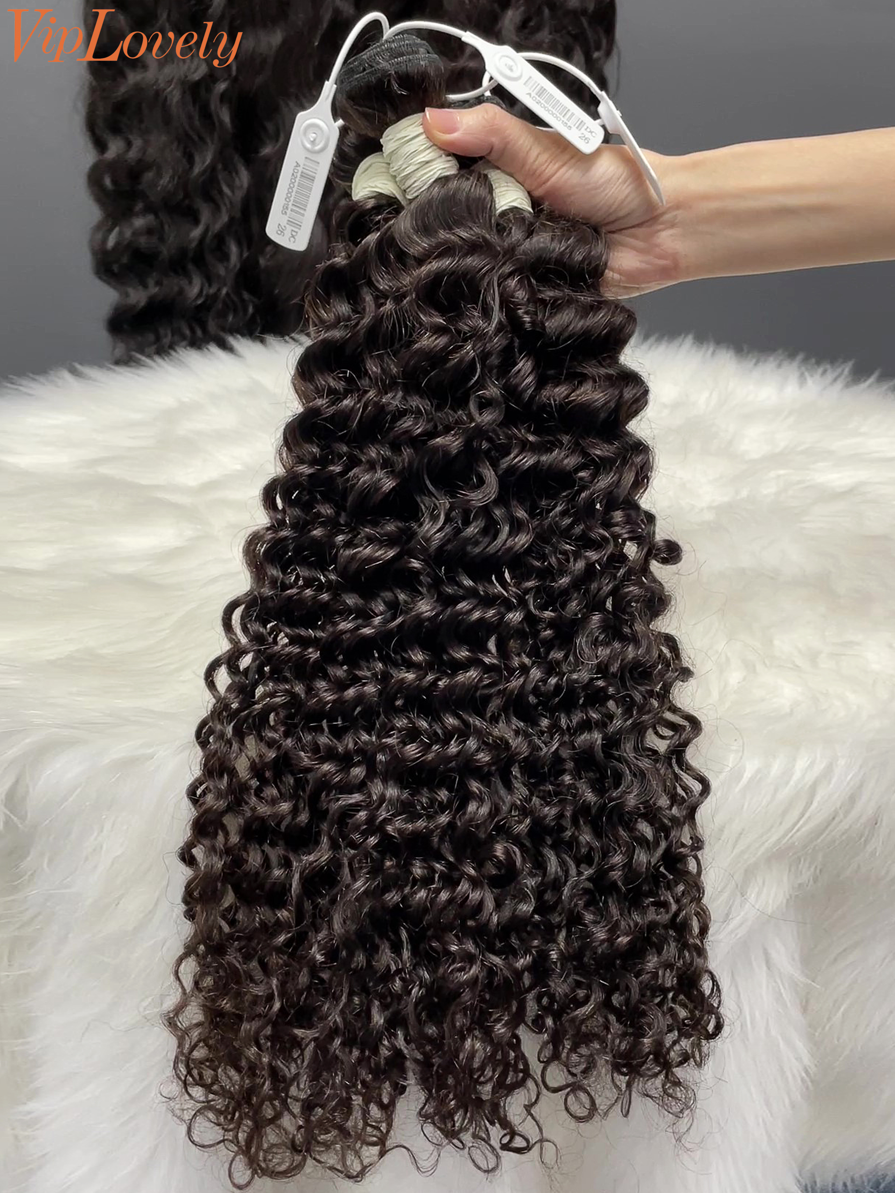 Virgin Deep Curly Hair Bundle 24 26 28Inch Free Shipping