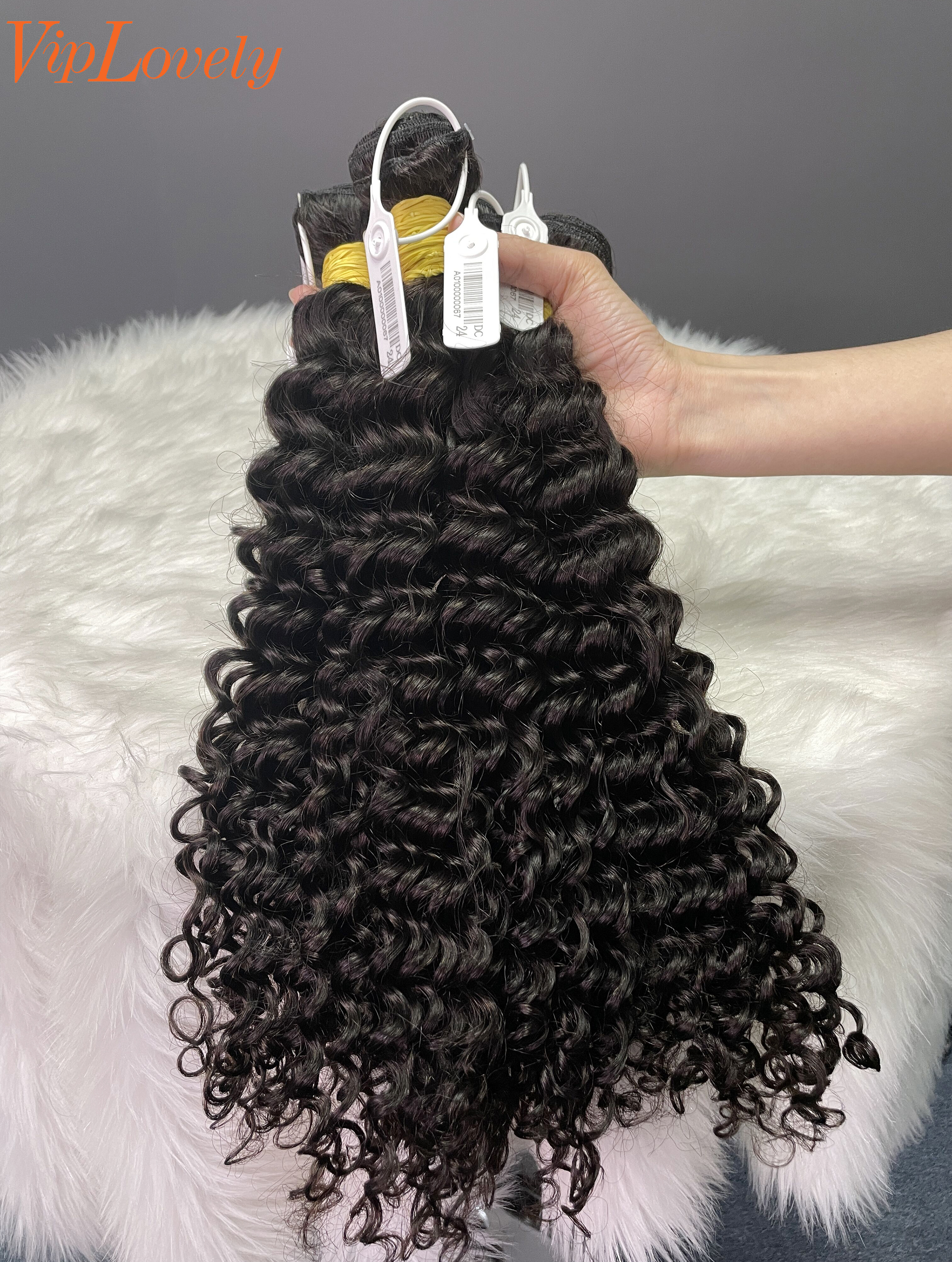 Raw Deep Curly Hair Bundle 22 24 26Inch Free Shipping