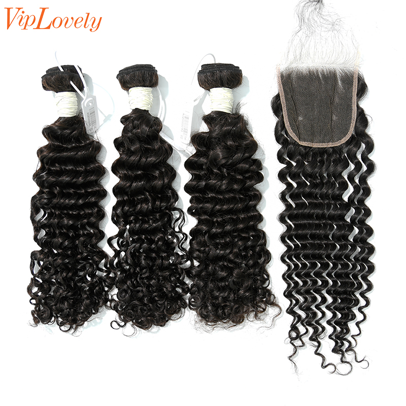 Virgin Deep Curly 14 16 18 Inch And 4x4 HD Lace 18 Inch  Free Shipping