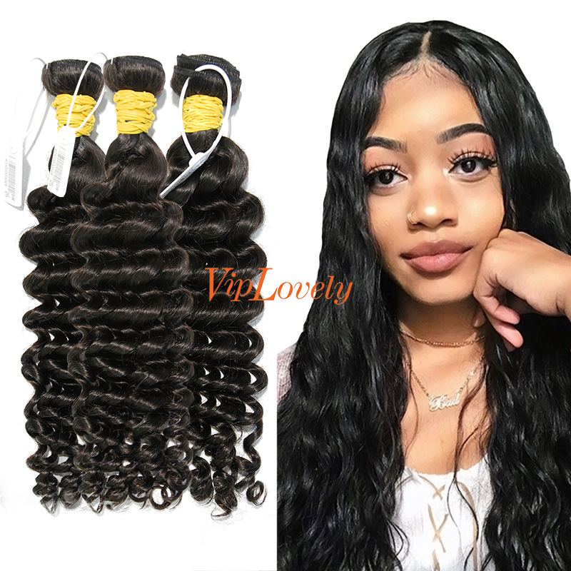 #1b Indian Raw Human Hair Weft deep wave