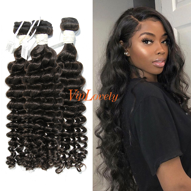 #1b Indian Virgin Human Hair Weft deep wave