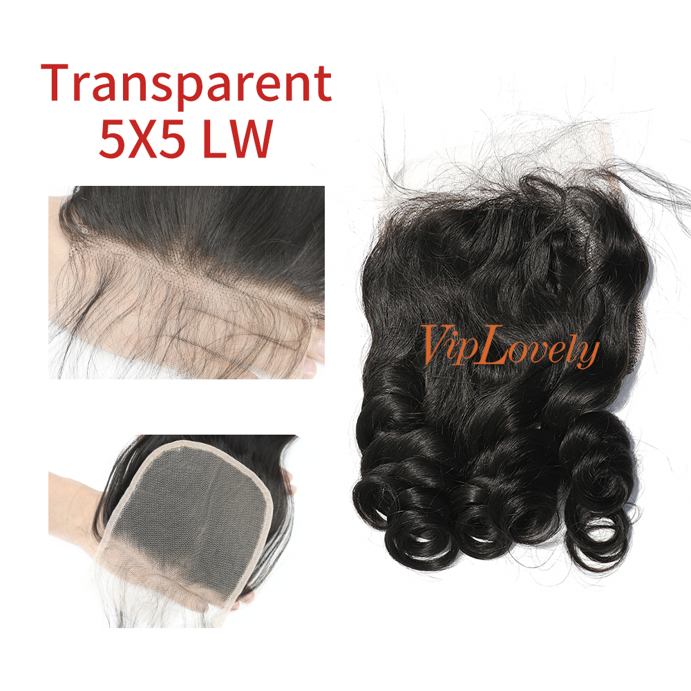 #1b Brazilian Virgin Human Hair 5×5 Lace Closure Loose Wave