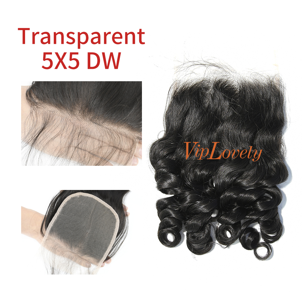 #1b Brazilian Virgin Human Hair 5×5 Lace Closure Deep Wave
