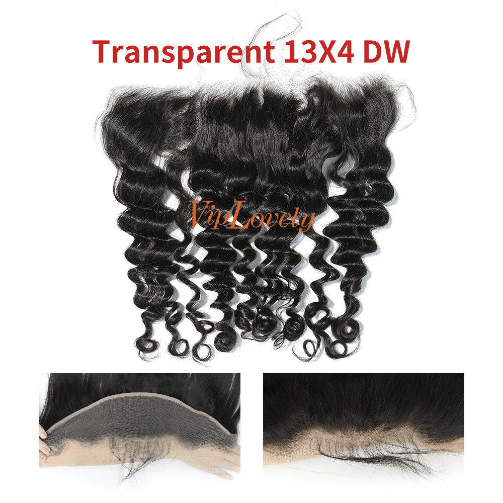 #1b Brazilian Virgin Human Hair 13X4 Lace Frontal Deep Wave