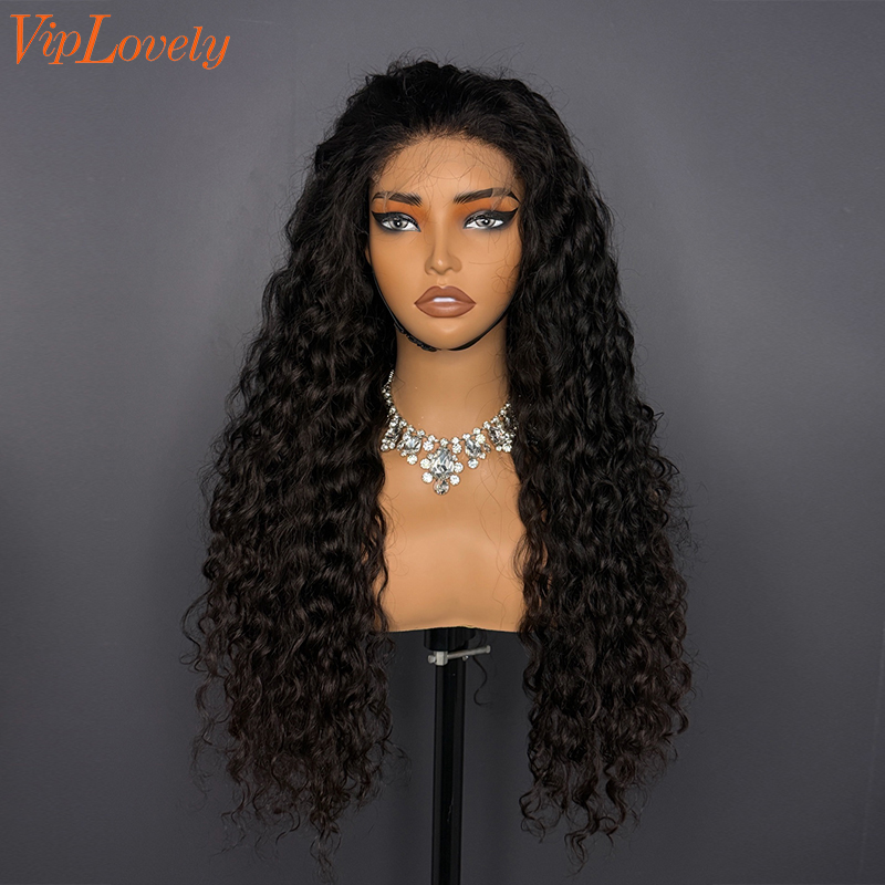 Natural #1b Brazilian Virgin Human Hair 4x4 closure wig indian curly