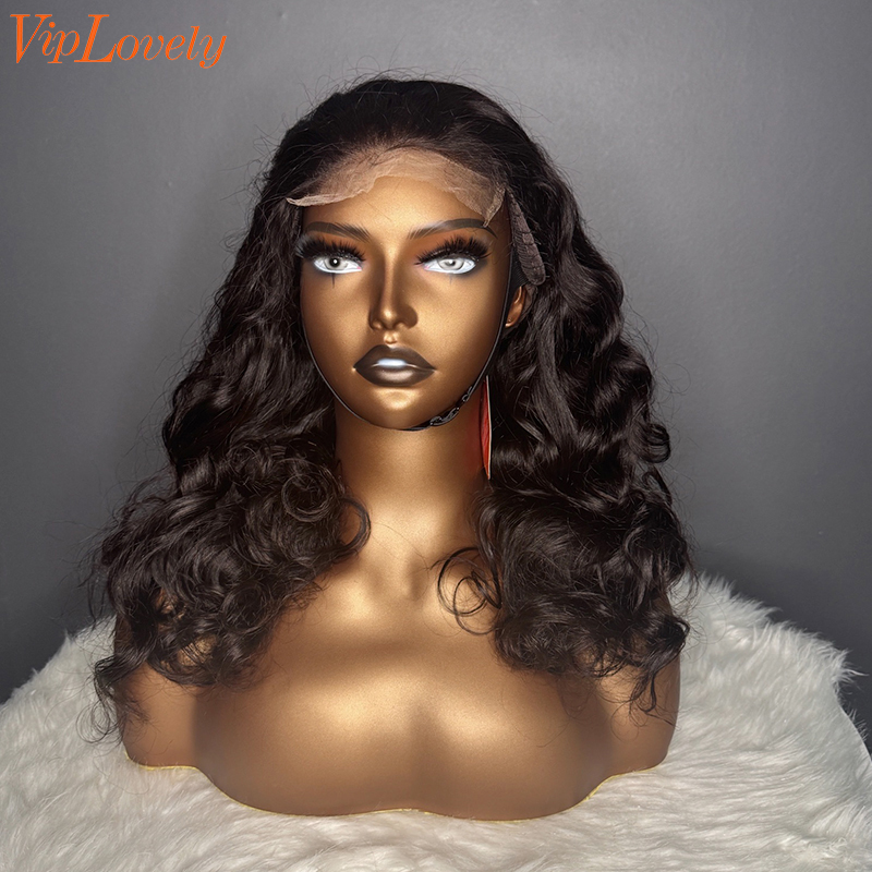 Natural #1b Brazilian Virgin Human Hair 4x4 closure wig ocean wave