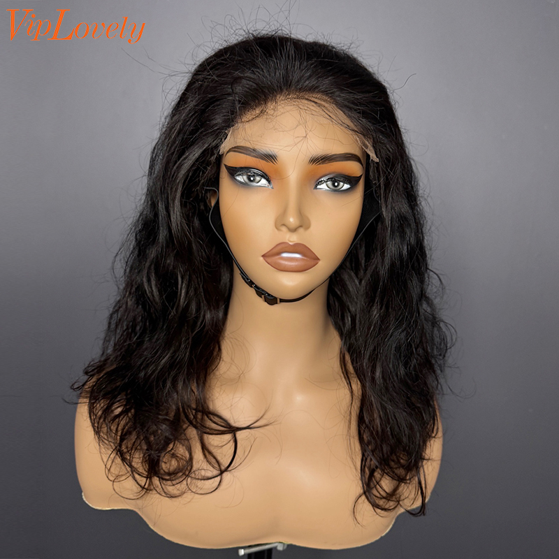 Natural #1b Brazilian Virgin Human Hair 4x4 closure wig body wave