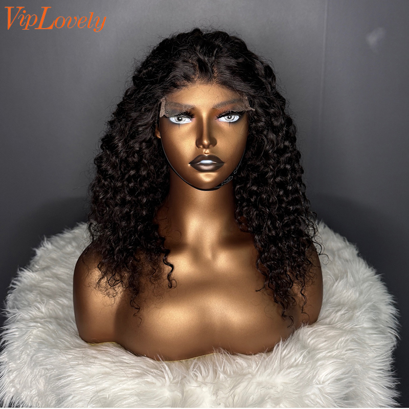 #1b Brazilian Raw Human Hair 4x4 closure wig italy curly
