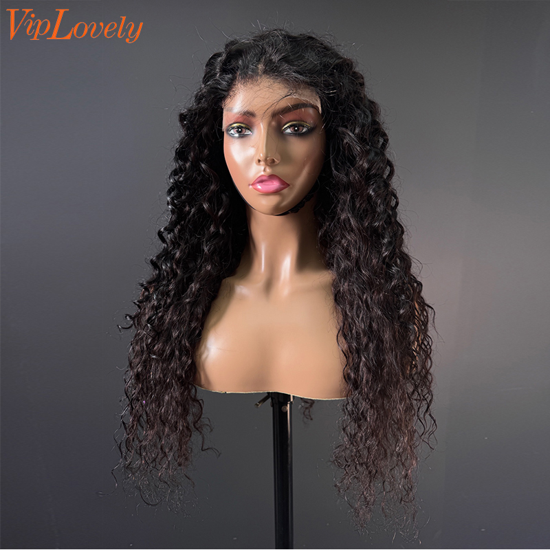 Natural #1b Brazilian Virgin Human Hair 4x4 closure wig indian wavy