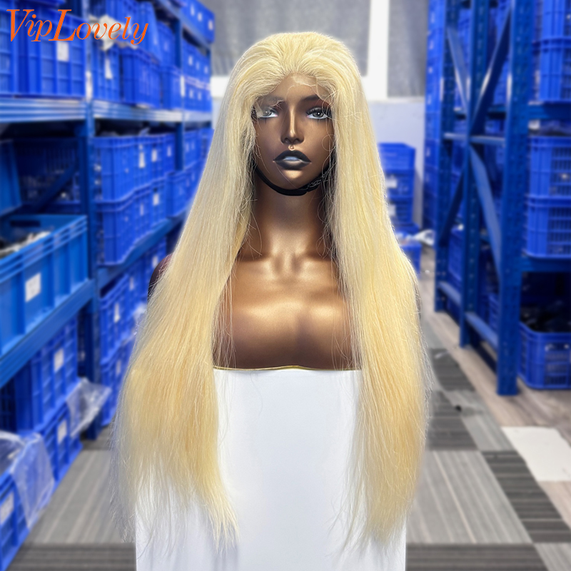 #613 Blonde European Raw Human Hair 5×5 closure wig Straight